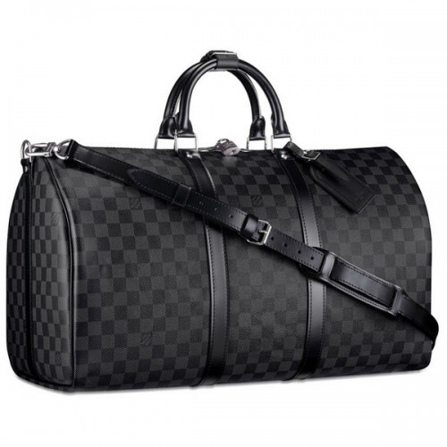 Louis Vuitton Damier Graphite Canvas Keepall 55 z paskiem na ramię N41413