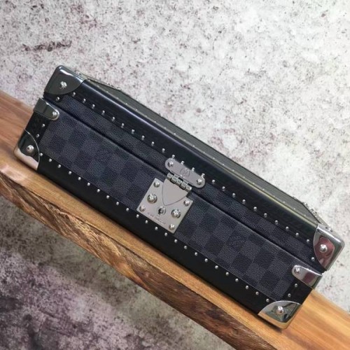 Louis Vuitton Damier Grafitowe płócienne pudełko na zegarki 40664 Niebieskie
