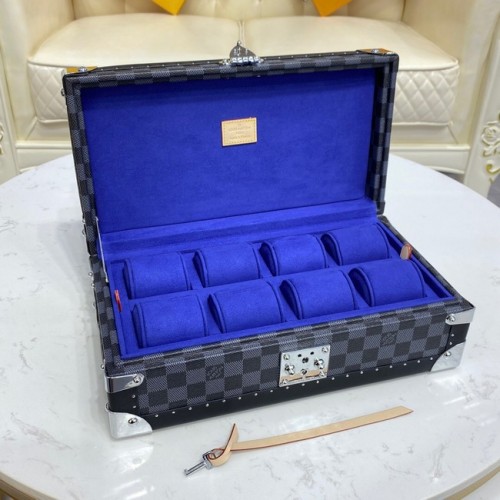 Louis Vuitton Damier Grafitowe płótno 8 ETUI NA ZEGAREK M47641 niebieski