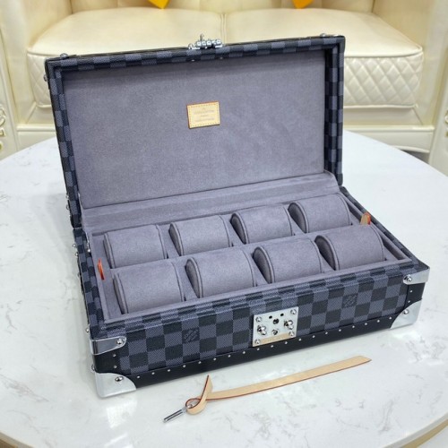 Louis Vuitton Damier Grafitowe płótno 8 ETUI NA ZEGAREK M47641 szare