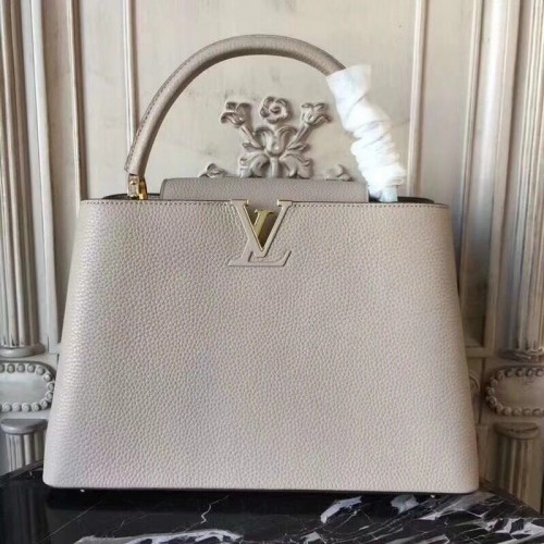 Louis Vuitton Elegancka torebka Capucines MM M41813 szara
