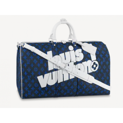 Louis Vuitton KEEPALL BANDOULIERE 55 M45874 Niebieski