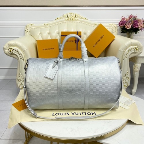 Louis Vuitton KEEPALL BANDOULIERE 55 M58041 srebrny