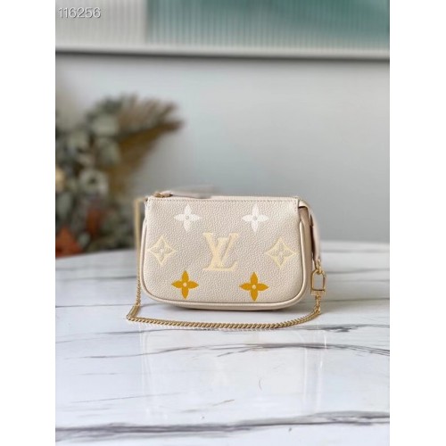 Louis Vuitton MINI POUCHETTE AKCESORIA M80501 Kremowy szafran