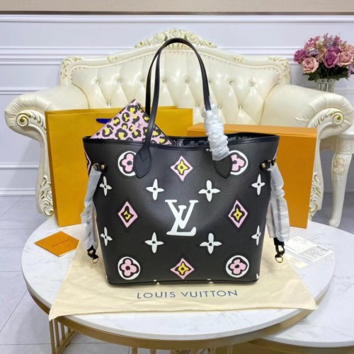Louis Vuitton Monogram Canvas Neverfull MM M45818 Czarny