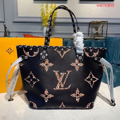 Louis Vuitton Monogram Canvas Original Leather NEVERFULL MM M44567 Czarny