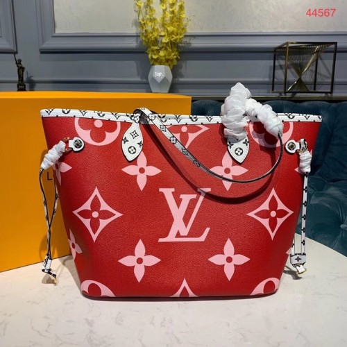 Louis Vuitton Monogram Canvas Original Leather NEVERFULL MM M44567 Czerwony