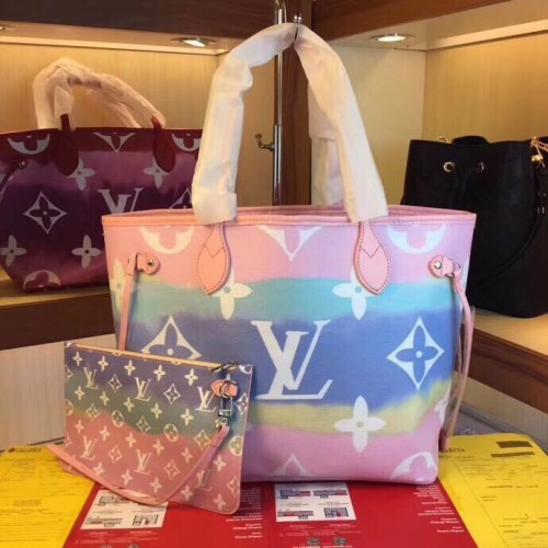 Louis Vuitton Monogram Canvas Original NEVERFULL M45128 różowy
