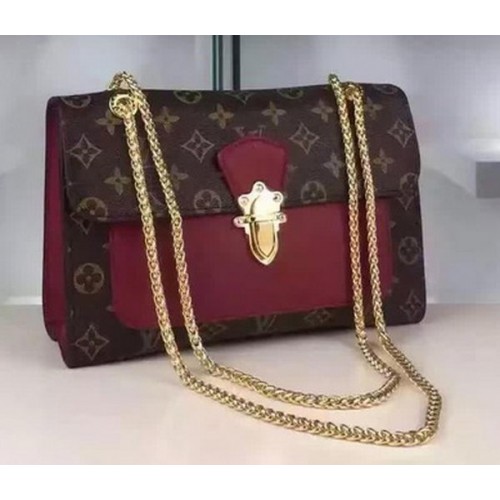 Torebka Louis Vuitton Monogram Canvas PALLAS CHAIN M41731 Burgundowa