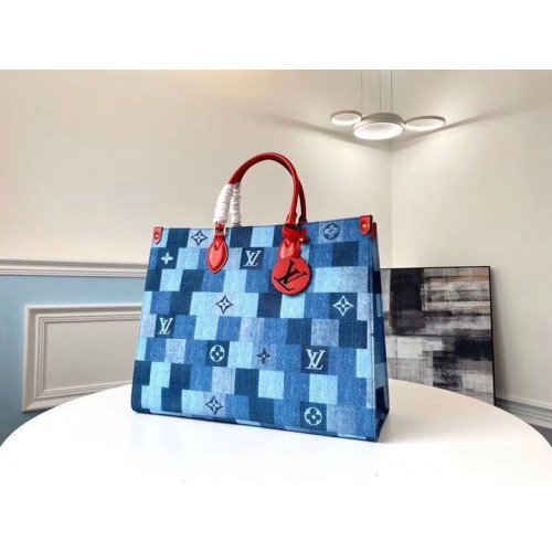 Louis Vuitton Monogram Damier Onthego Bag M44992 Niebieski
