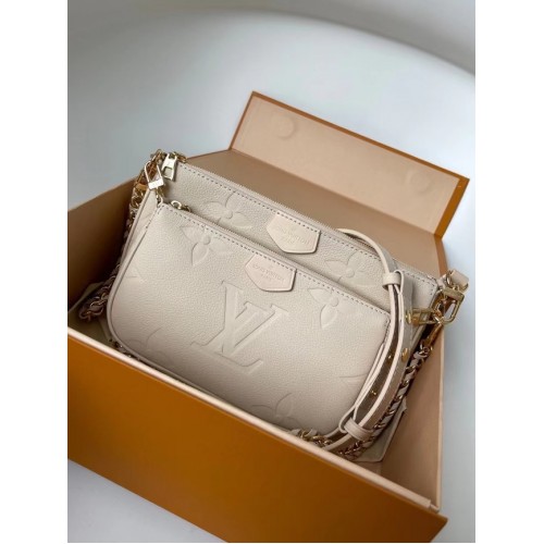 Monogram Louis Vuitton Empreinte Oryginalna skóra M44823 Kremowa