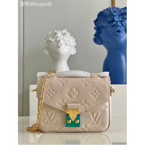 Louis Vuitton Monogram Empreinte METIS BB POUCH M81390 Kremowy