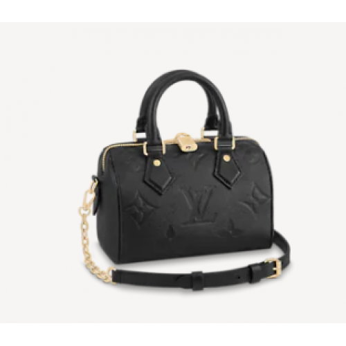 Louis Vuitton Monogram Empreinte Speedy Shoulder Bag 20 M58953 black