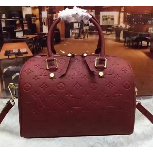 Torba Louis Vuitton Monogram Empreinte Speedy 30 M40762 Burgundowa