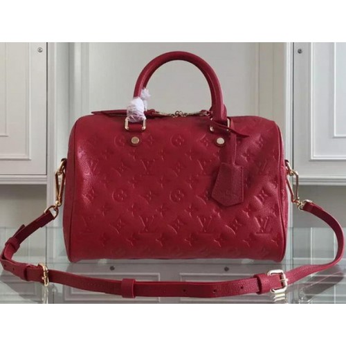 Torba na ramię Louis Vuitton Monogram Empreinte Speedy 30 M91330 Czerwona