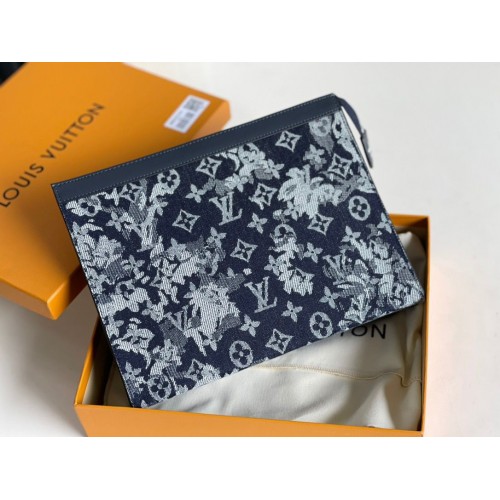 Torebka Louis Vuitton Monogram Tapestry Pochette Voyage Denim M80034 w kolorze czarnym