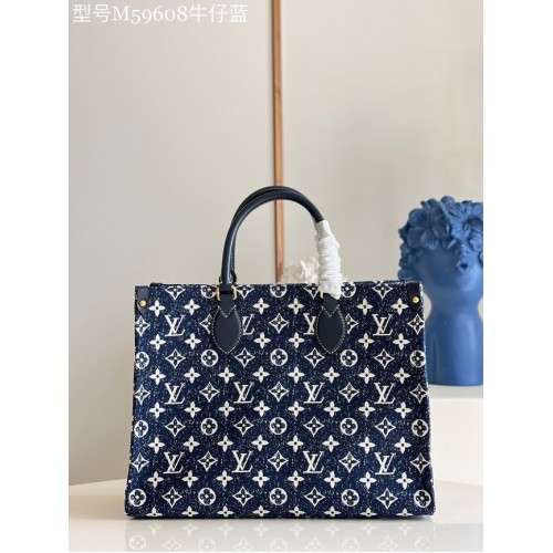 Louis Vuitton ONTHEGO Denim MM M59608 Granatowy