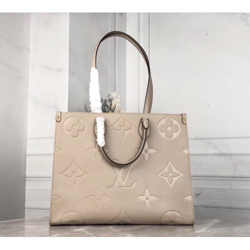 Louis Vuitton ONTHEGO Oryginalna skórzana torba M44576 Beżowa
