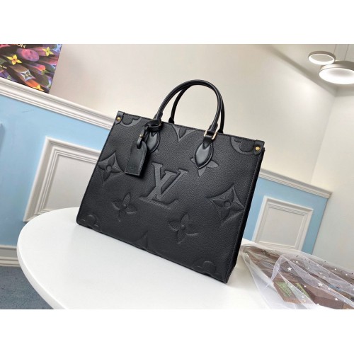Louis Vuitton ONTHEGO Oryginalna skórzana torba średniej wielkości M45040 Czarna
