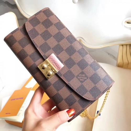 Louis Vuitton Oryginalne płótno Damier Ebene CROISETTE N61276