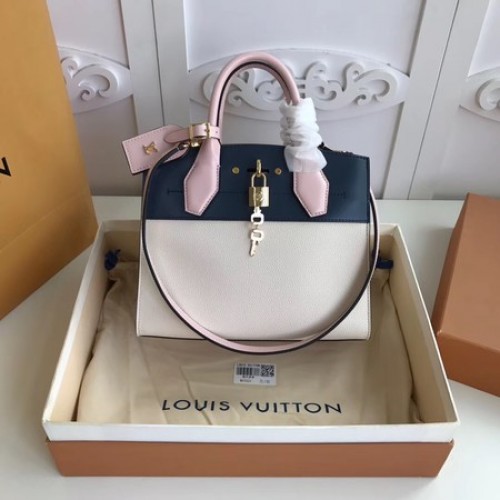 Louis Vuitton Original Leather CITY STEAMER Mini M55062 Czarno-biały