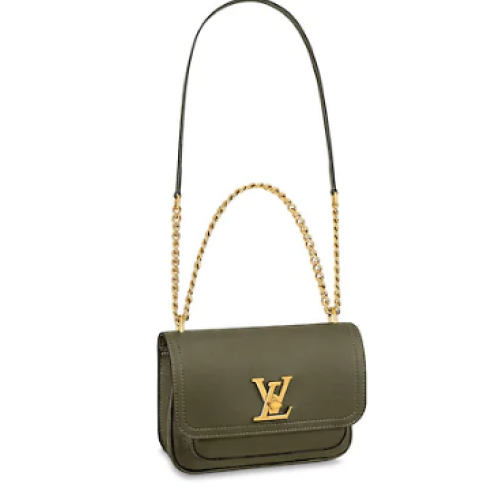 Louis Vuitton Oryginalna mała torebka na łańcuszku Lockme M57067 Khaki zielona