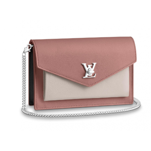 Louis Vuitton Original MYLOCKME Torebka na łańcuszku M63471 różowo-biała