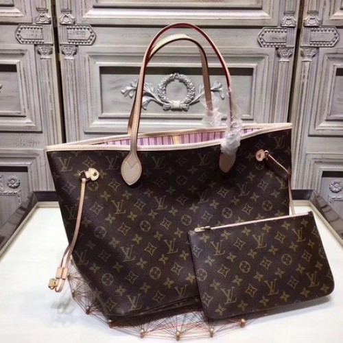 Louis Vuitton Oryginalny Monogram Canvas NEVERFULL 40156 Różowy