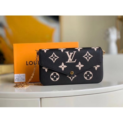 Louis Vuitton Original POCHETTE FELICIE Torba na łańcuchu M69977 czarna