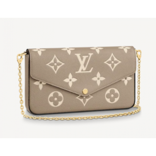 Louis Vuitton Original POCHETTE FELICIE Torba na łańcuszku M69977 szara
