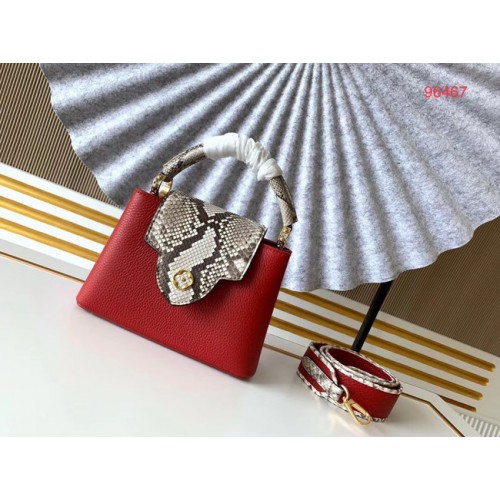 Louis Vuitton Oryginalna skóra Taurillon CAPUCINES BB M95509 czerwona