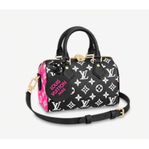 Louis Vuitton SPEEDY BANDOULIERE 20 M46088 Czarny Biały Różowy