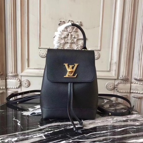 Louis Vuitton Miękki plecak ze skóry cielęcej LOCKME MINI M54573 Czarny
