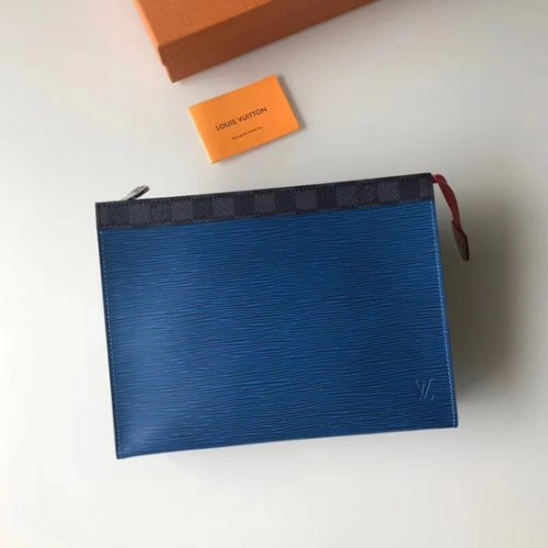 Louis Vuitton Split Pochette Voyage EPI Skóra M67736 niebieska