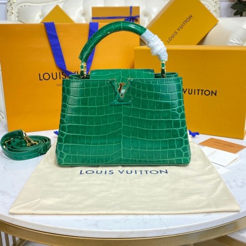 Louis Vuitton skóra krokodyla CAPUCINES BB M81190 zielony