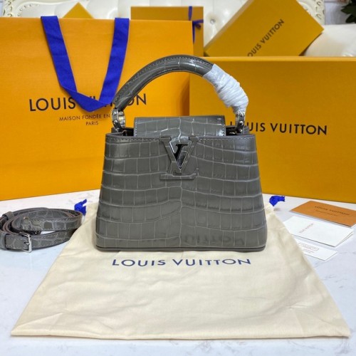 Louis Vuitton skóra krokodyla CAPUCINES MINI M81190 ciemnoszary