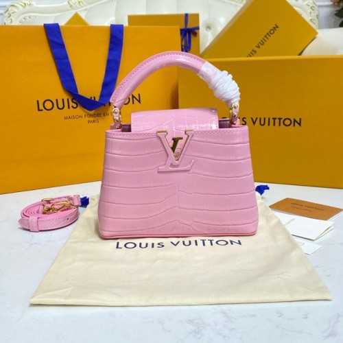Louis Vuitton skóra krokodyla CAPUCINES MINI M81190 różowy