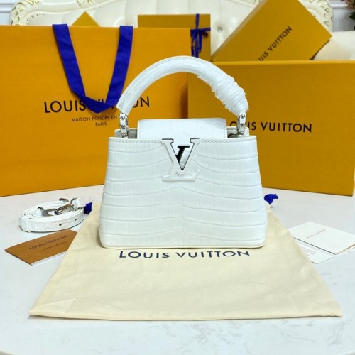 Louis Vuitton skóra krokodyla CAPUCINES MINI M81190 biały