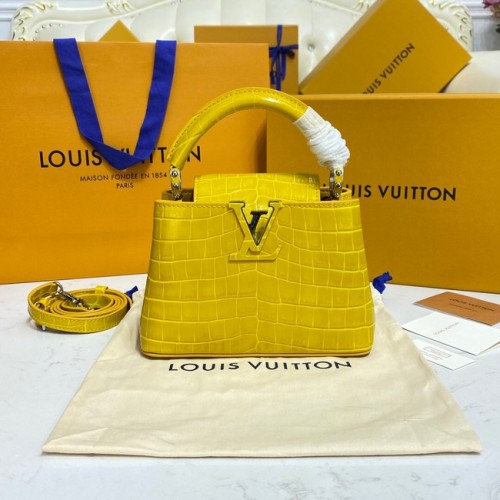 Louis Vuitton skóra krokodyla CAPUCINES MINI M81190 żółty