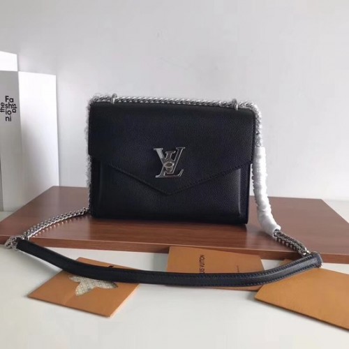 Louis Vuitton Oryginalna skórzana torebka wieczorowa kopertówka Love Note MYLOCKME BB M51418 czarna