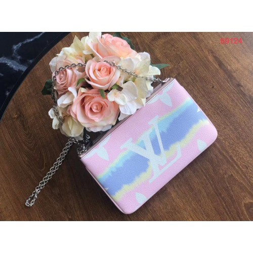 Oryginalna torebka Louis Vuitton ESCALE POCHETTE DOUBLE ZIP M69124 różowa