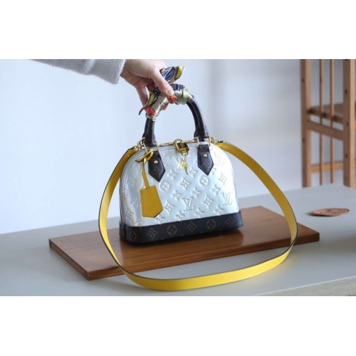 Louis Vuitton oryginalny lakier Monogam Alma BB M44389 srebrny
