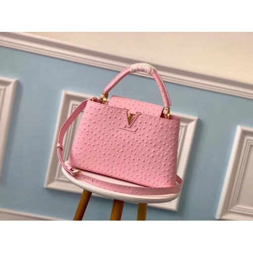 Louis Vuitton oryginalny wzór strusia CAPUCINES PM M53665 woda różana