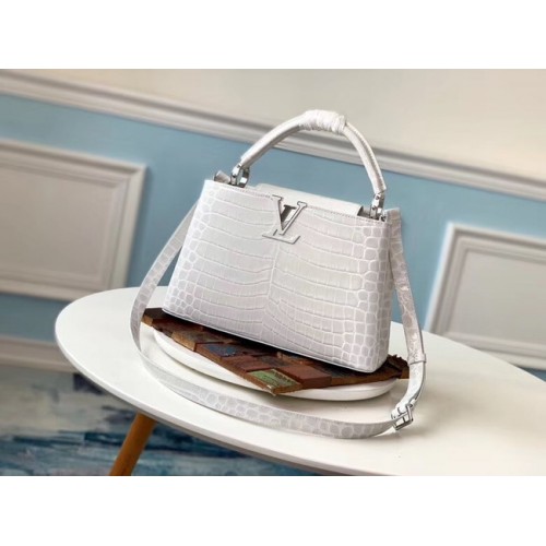 Louis vuitton original crocodile CAPUCINES PM M53665 kremowy