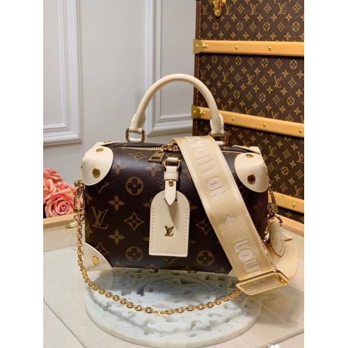 Louis vuitton oryginalna skórzana torebka PETITE MALLE SOUPLE M45531 kremowa