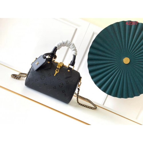 Louis vuitton original leather SPEEDY 20 Monogram Empreinte mini m42397 black