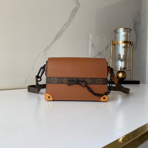 Louis vuitton oryginalna skórzana torebka chłopięca M30718 brązowa