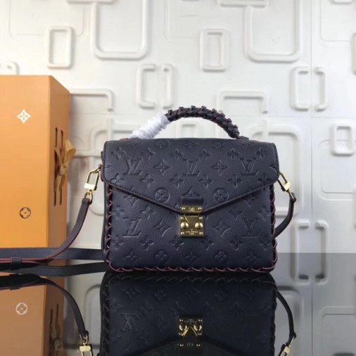 Louis Vuitton Oryginalna torebka z nadrukiem Mongram Metis M43941 Granatowo-czerwona