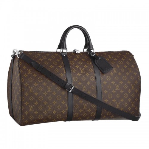 Louis Vuitton Monogram Macassar Canvas Keepall 55 Pasek M56714