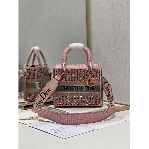 TOREBKA LADY DIOR ŚREDNIA Haft koralikowy 0650RKW Koralowy róż